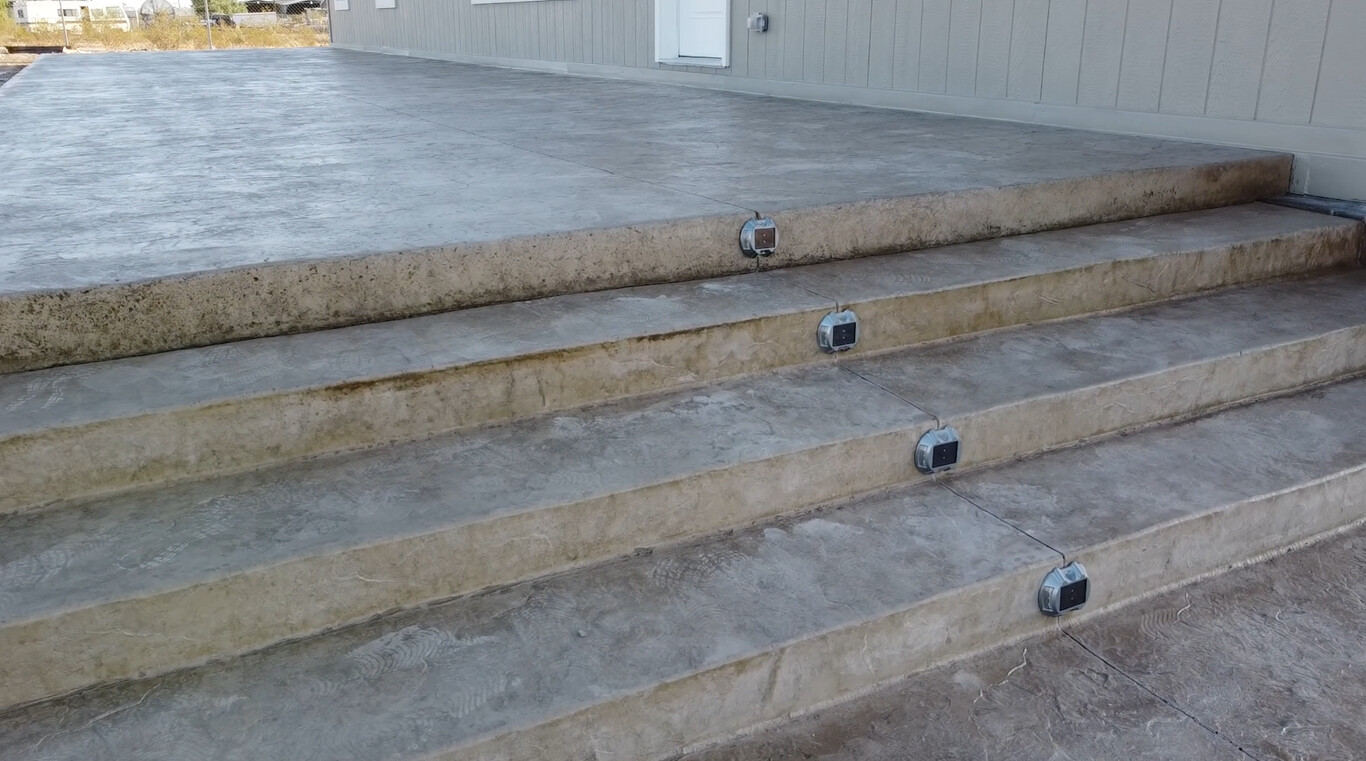 Concrete steps with integrated outdoor lighting in Azusa, CA